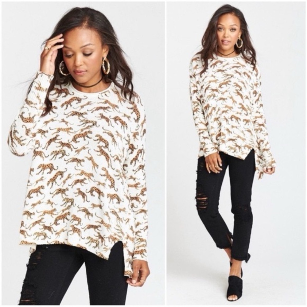 Show Me Your Mumu Bonfire Mucci Cat Print Sweater.